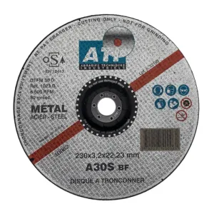 disque à tronçonner métal 230x3,2x22,23 mm ati