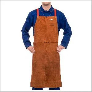TABLIER SOUDEUR Lava Brown EN CUIR CROUTE VACHETTE